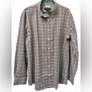 Jos A Bank Tailored Fit Shirt L NWT Cotton Blend Plaid Button-Up